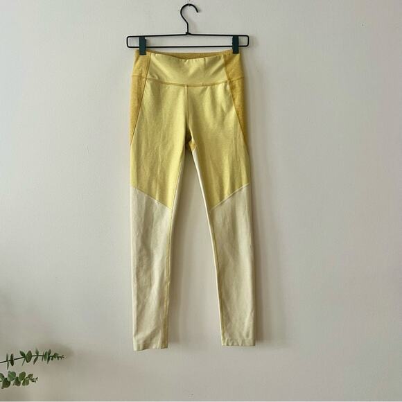 Outdoor Voices Tri-Tone Colorblock Leggings in Ochre Yellow - Picture 1 of 10